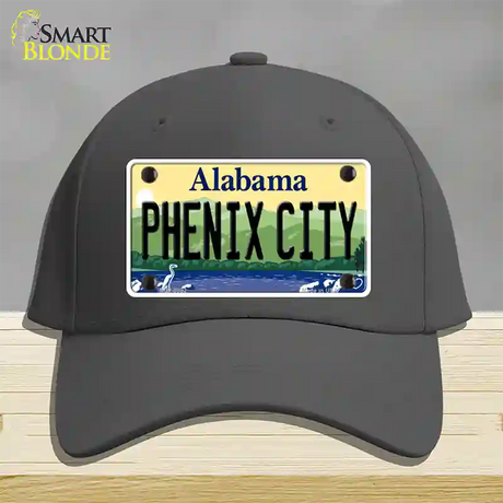 Phenix City Alabama Novelty License Plate Hat Cotton / Charcoal