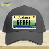 Rebel Alabama Novelty License Plate Hat Cotton / Charcoal