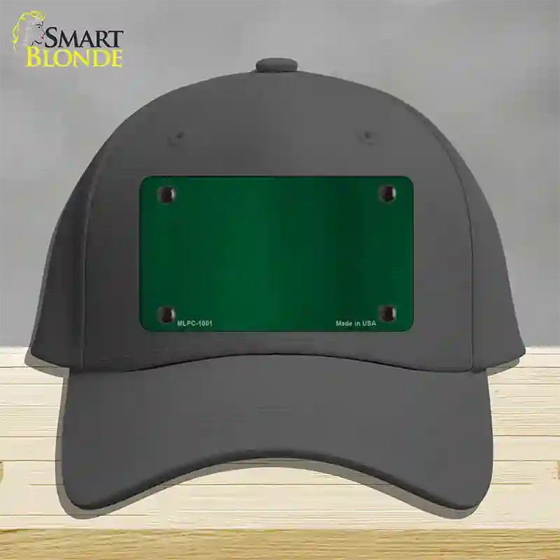 Green Metallic Solid Novelty License Plate Hat Cotton / Charcoal