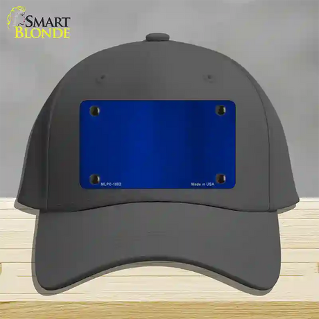 Blue Metallic Solid Novelty License Plate Hat Cotton / Charcoal