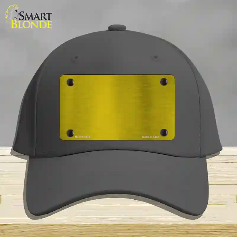 Yellow Metallic Solid Novelty License Plate Hat Cotton / Charcoal