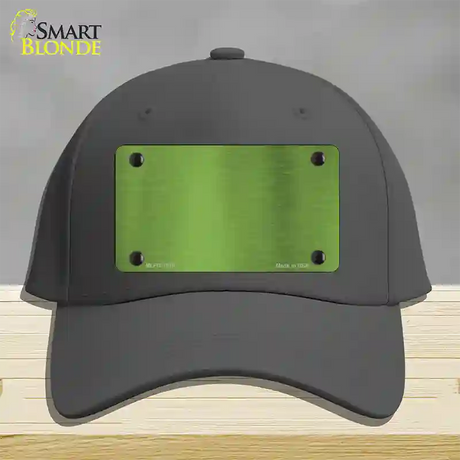 Lime Green Metallic Solid Novelty License Plate Hat Cotton / Charcoal