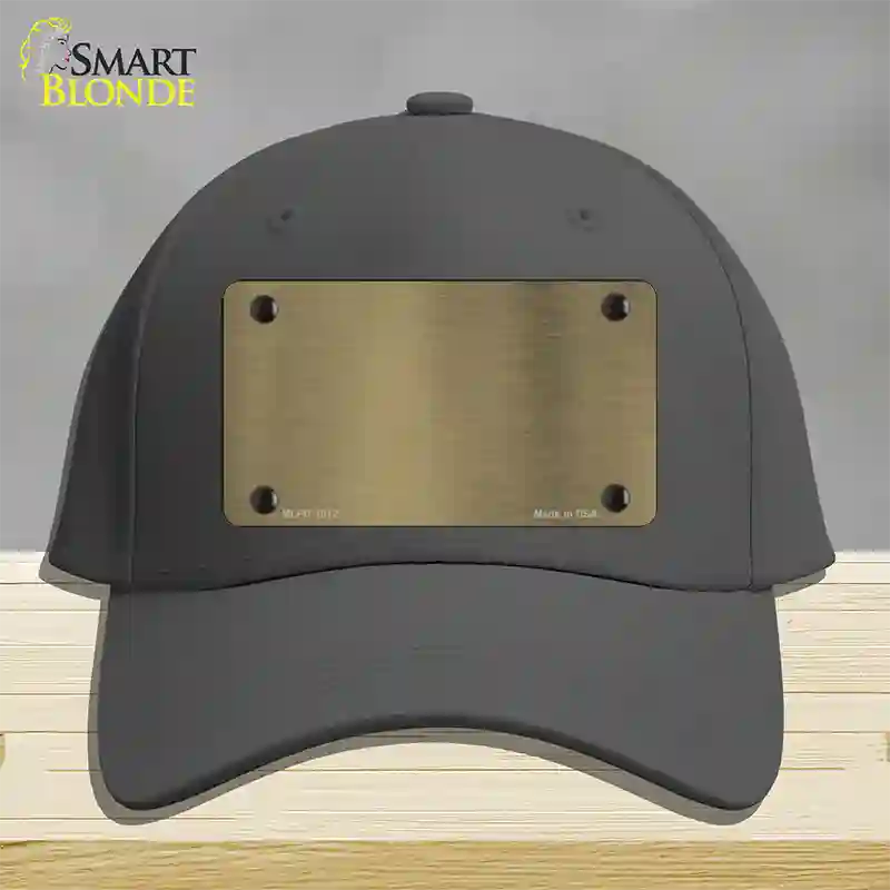 Gold Metallic Solid Novelty License Plate Hat Cotton / Charcoal