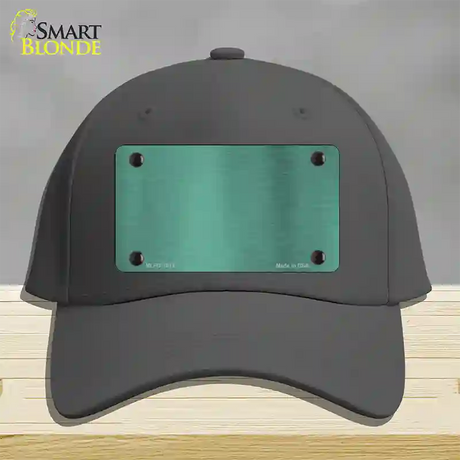 Teal Metallic Solid Novelty License Plate Hat Cotton / Charcoal