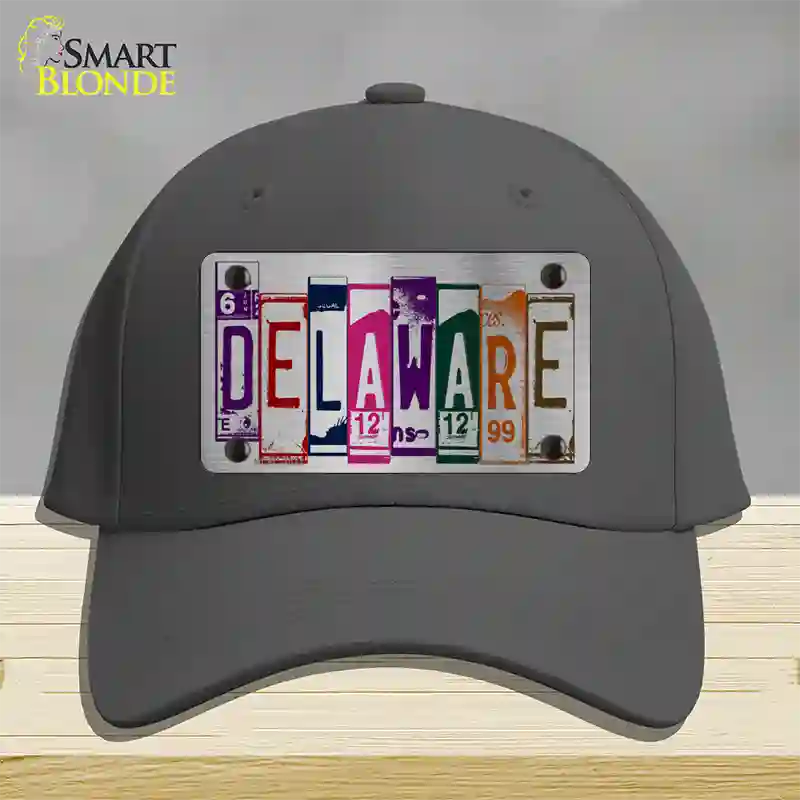 Delaware License Plate Art Novelty License Plate Hat Cotton / Charcoal