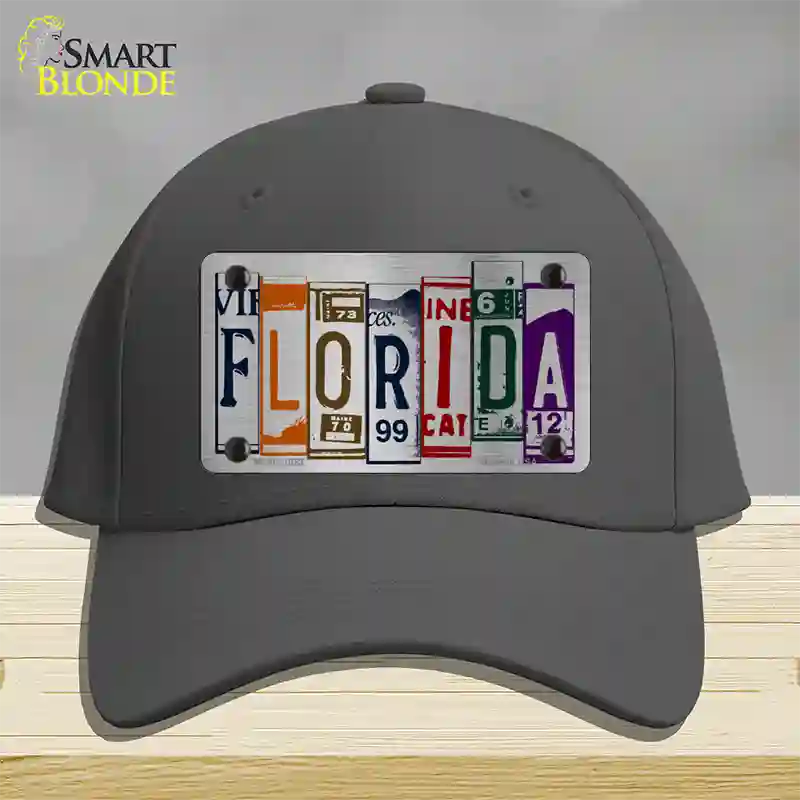 Florida License Plate Art Novelty License Plate Hat Cotton / Charcoal