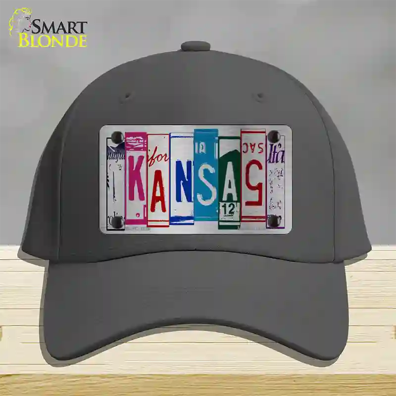 Kansas License Plate Art Novelty License Plate Hat Cotton / Charcoal