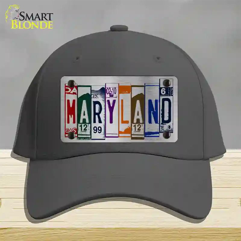 Maryland License Plate Art Novelty License Plate Hat Cotton / Charcoal