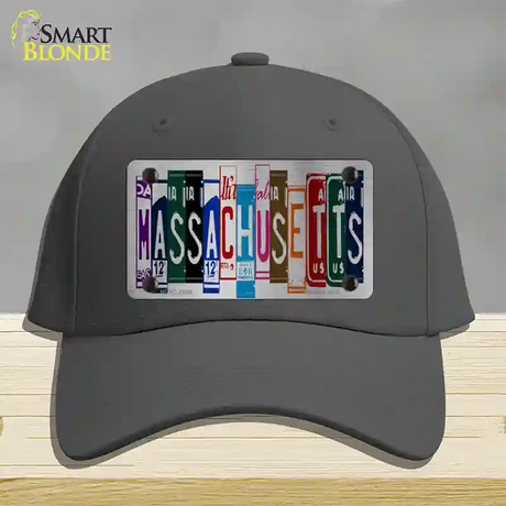 Massachusetts License Plate Art Novelty License Plate Hat Cotton / Charcoal