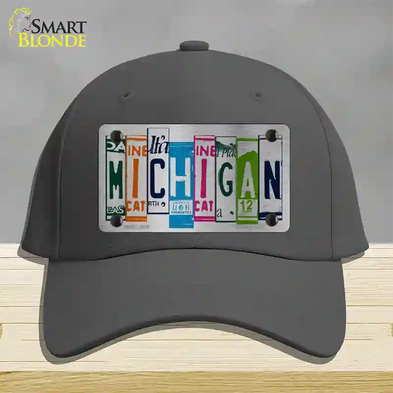 Michigan License Plate Art Novelty License Plate Hat Cotton / Charcoal