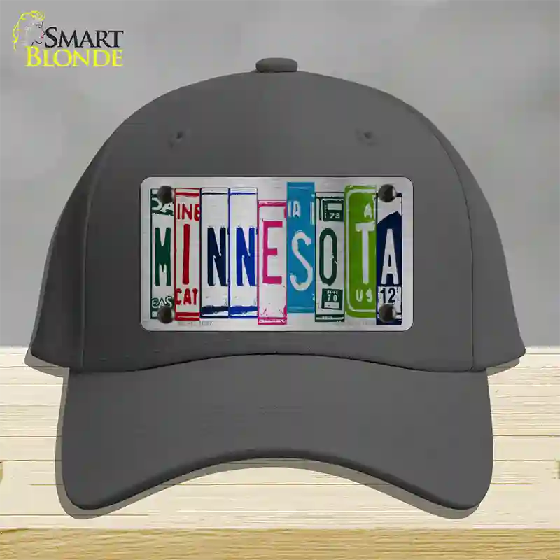 Minnesota License Plate Art Novelty License Plate Hat Cotton / Charcoal