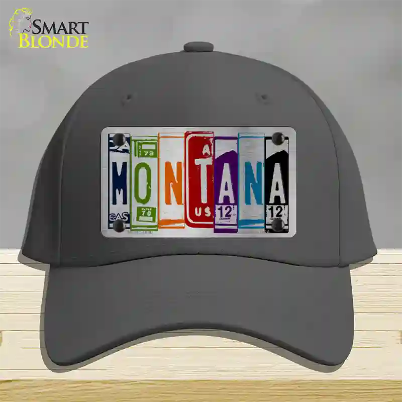 Montana License Plate Art Novelty License Plate Hat Cotton / Charcoal