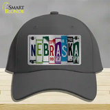 Nebraska License Plate Art Novelty License Plate Hat Cotton / Charcoal