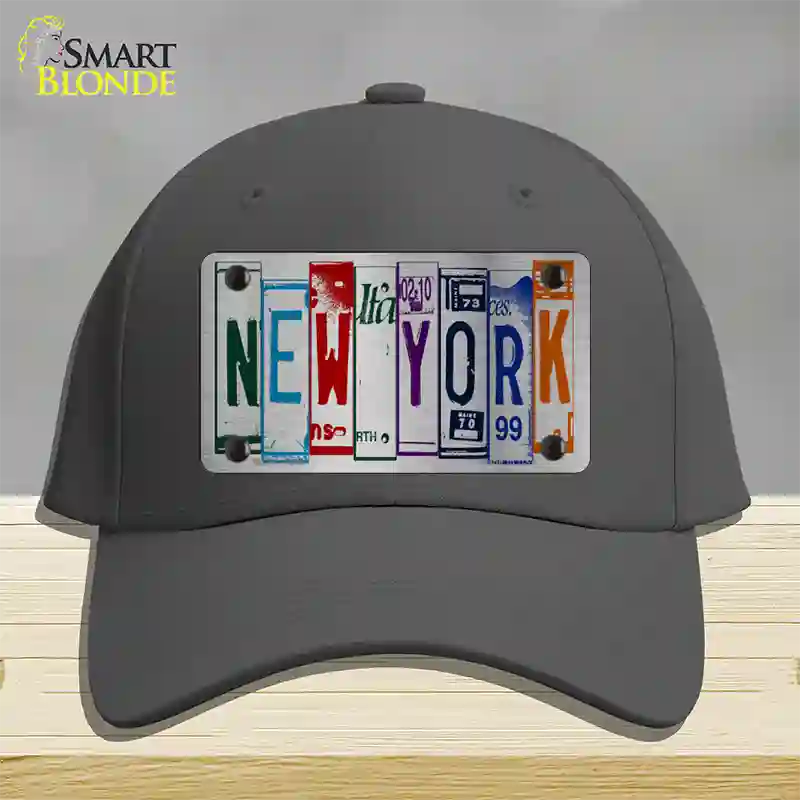 New York License Plate Art Novelty License Plate Hat Cotton / Charcoal