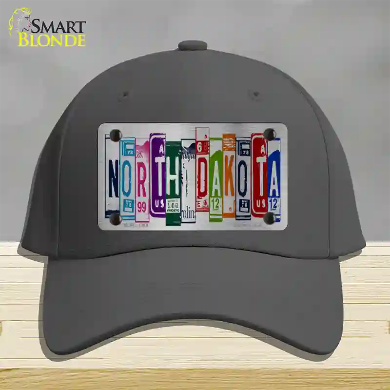 North Dakota License Plate Art Novelty License Plate Hat Cotton / Charcoal