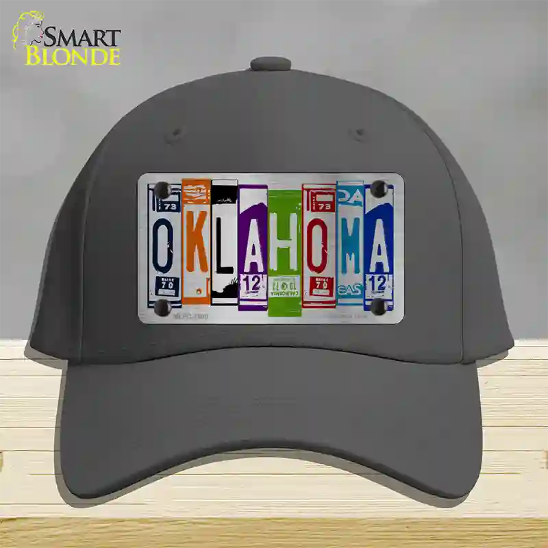 Oklahoma License Plate Art Novelty License Plate Hat Cotton / Charcoal