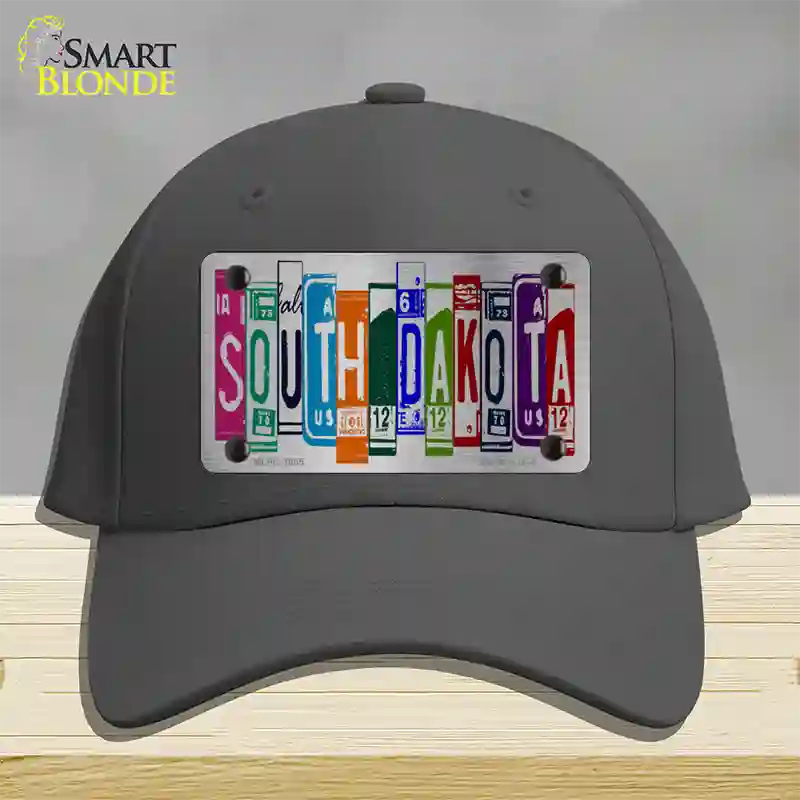 South Dakota License Plate Art Novelty License Plate Hat Cotton / Charcoal