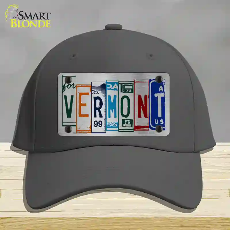 Vermont License Plate Art Novelty License Plate Hat Cotton / Charcoal