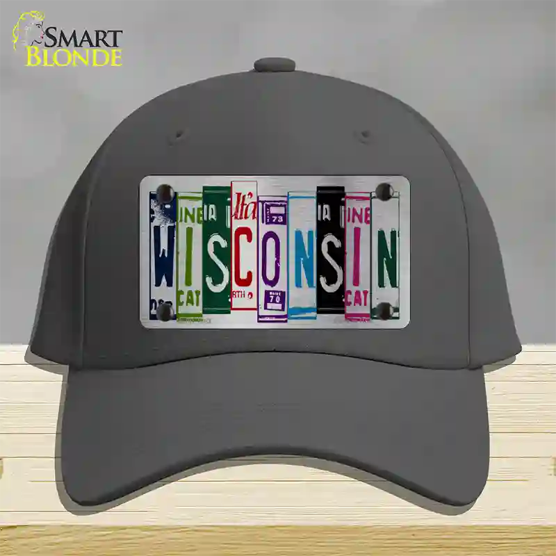 Wisconsin License Plate Art Novelty License Plate Hat Cotton / Charcoal