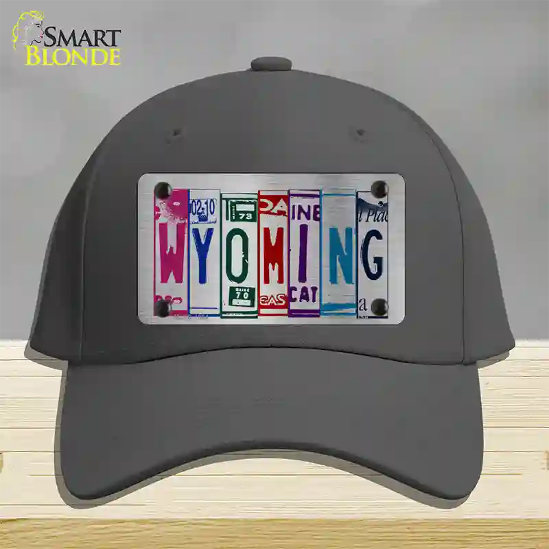 Wyoming License Plate Art Novelty License Plate Hat Cotton / Charcoal