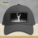 Deer Black Brushed Chrome Novelty License Plate Hat Cotton / Charcoal