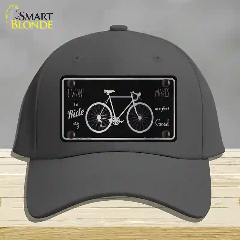 Bike Black Brushed Chrome Novelty License Plate Hat Cotton / Charcoal