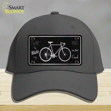 Bike Black Brushed Chrome Novelty License Plate Hat Cotton / Charcoal