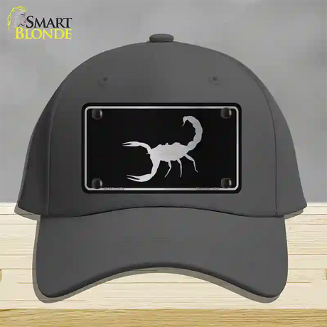 Scorpion Black Brushed Chrome Novelty License Plate Hat Cotton / Charcoal