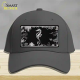 Sea Horse Black Brushed Chrome Novelty License Plate Hat Cotton / Charcoal