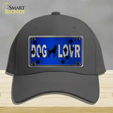 Dog Lover Blue Brushed Chrome Novelty License Plate Hat Tag Cotton / Charcoal