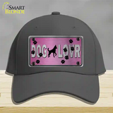 Dog Lover Pink Brushed Chrome Novelty License Plate Hat Tag Cotton / Charcoal