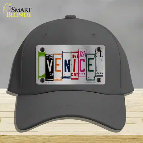 Venice License Plate Art Brushed Chrome Novelty License Plate Hat Tag Cotton / Charcoal