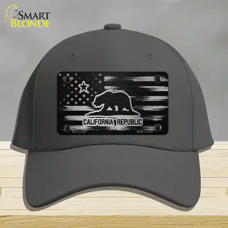 California Carbon Fiber Novelty License Plate Hat Cotton / Charcoal