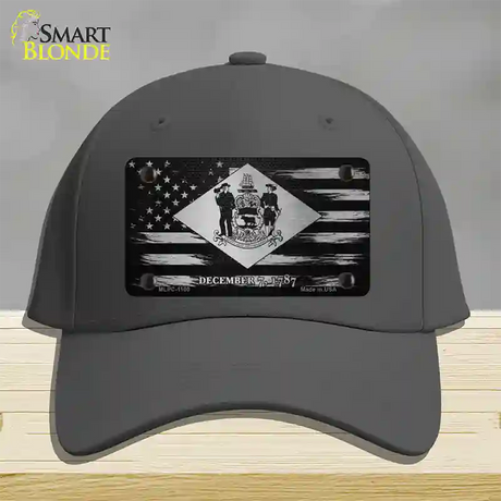 Delaware Carbon Fiber Novelty License Plate Hat Cotton / Charcoal