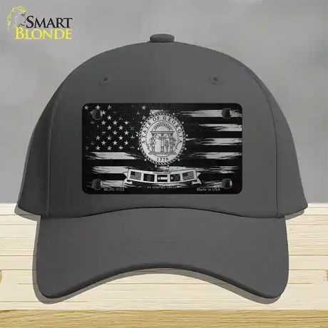 Georgia Carbon Fiber Novelty License Plate Hat Cotton / Charcoal