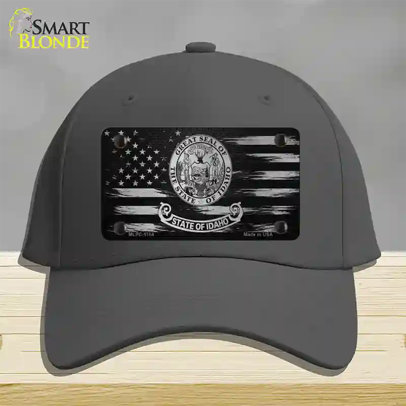 Idaho Carbon Fiber Novelty License Plate Hat Cotton / Charcoal