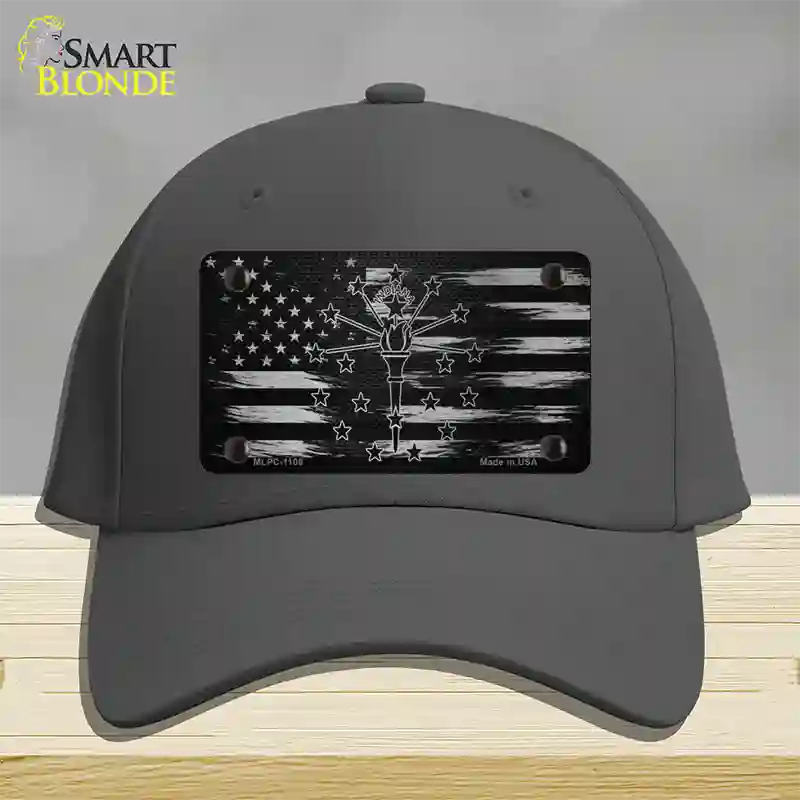 Indiana Carbon Fiber Novelty License Plate Hat Cotton / Charcoal