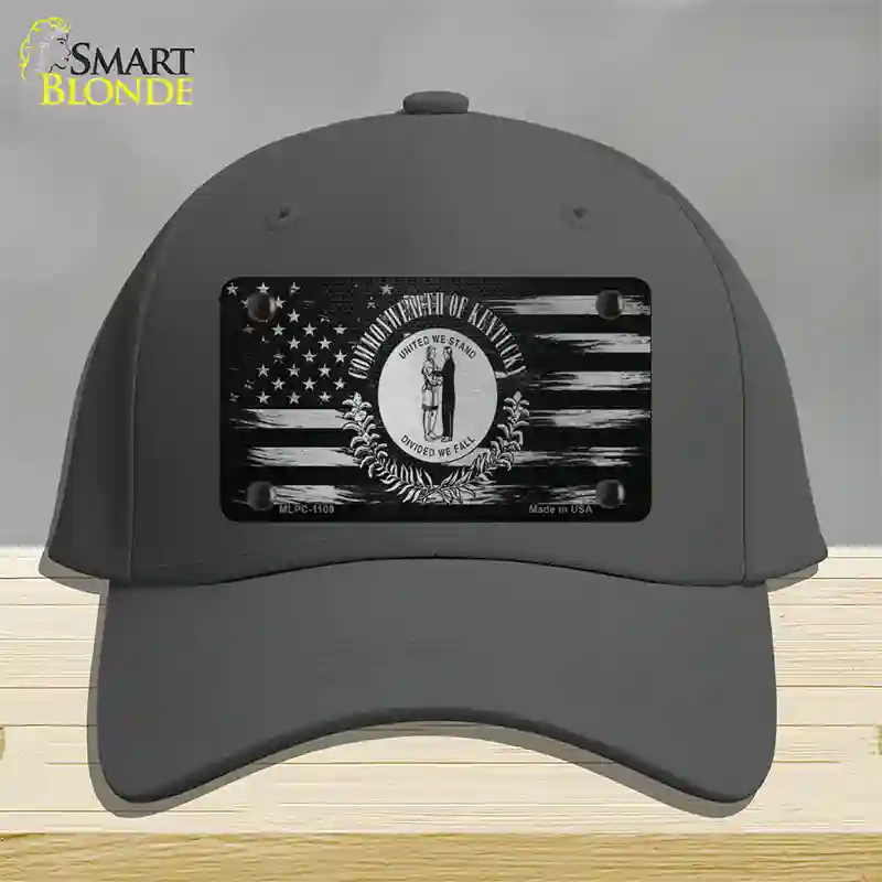 Kentucky Carbon Fiber Novelty License Plate Hat Cotton / Charcoal