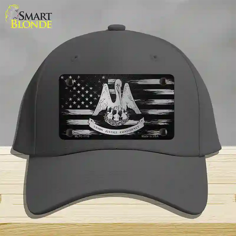 Louisiana Carbon Fiber Novelty License Plate Hat Cotton / Charcoal