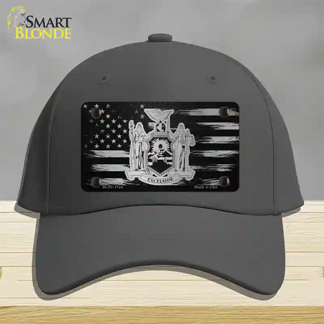 New York Carbon Fiber Novelty License Plate Hat Cotton / Charcoal