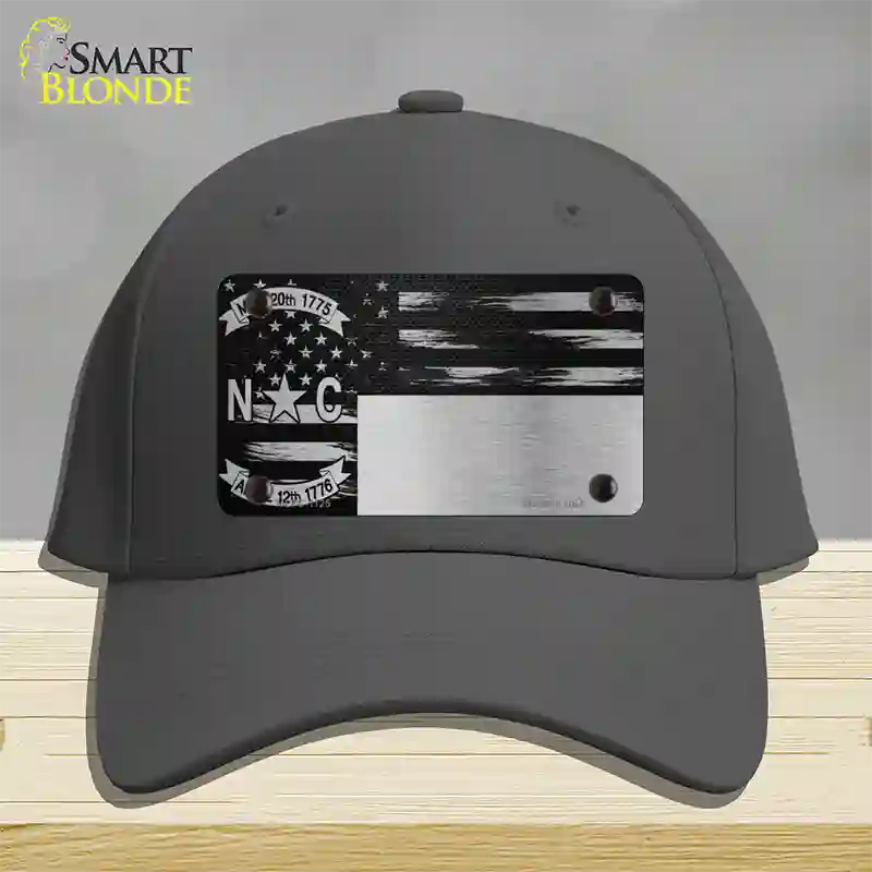 North Carolina Carbon Fiber Novelty License Plate Hat Cotton / Charcoal