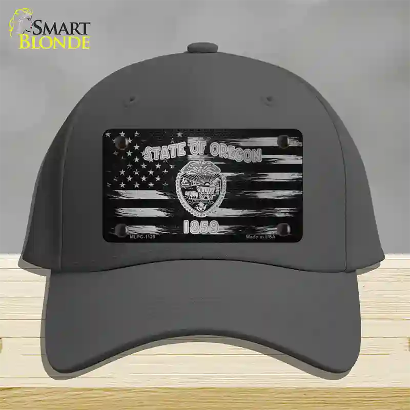 Oregon Carbon Fiber Novelty License Plate Hat Cotton / Charcoal