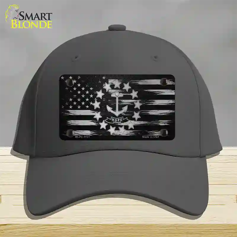 Rhode Island Carbon Fiber Novelty License Plate Hat Cotton / Charcoal