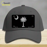 Palmetto Flag Brushed Chrome Novelty License Plate Hat Cotton / Charcoal