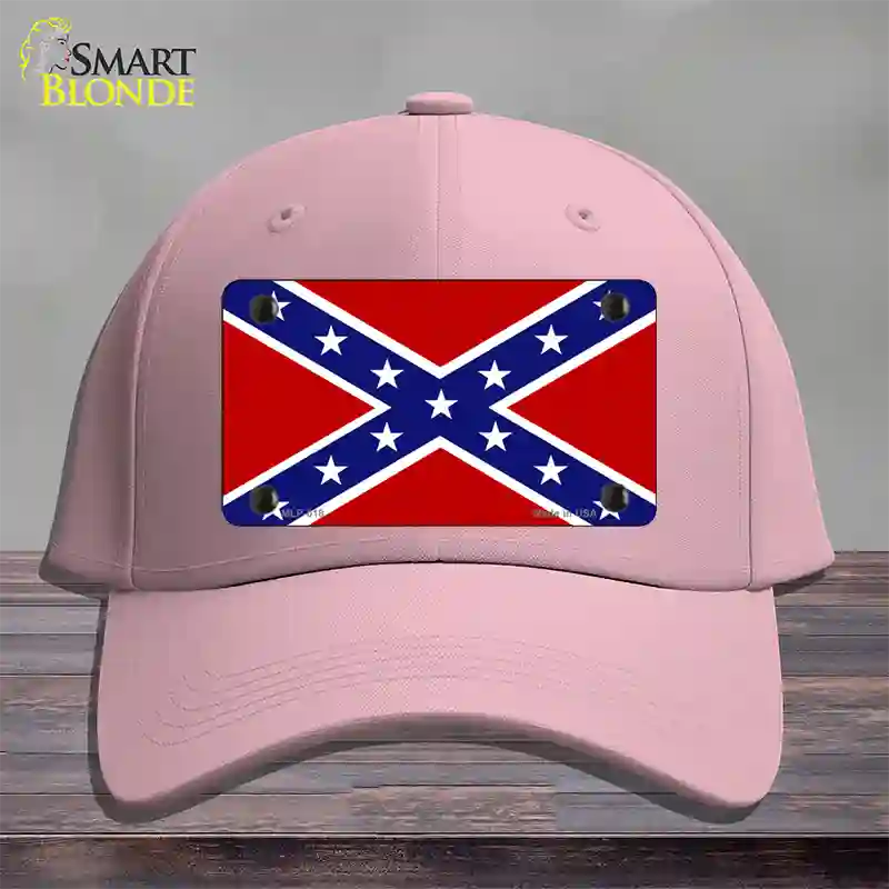 Confederate Flag Novelty License Plate Hat Cotton / Pink