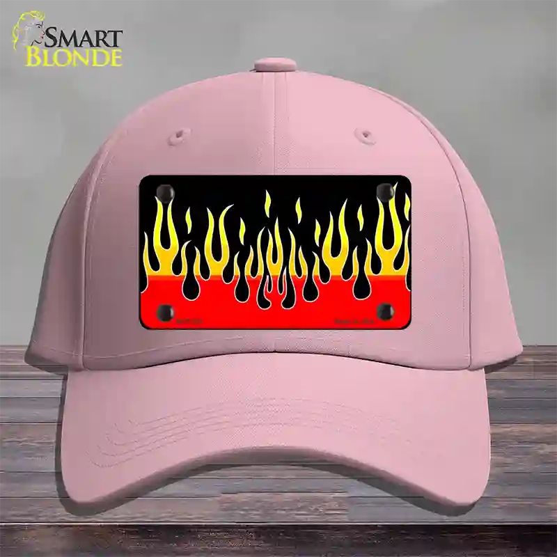 Flames Novelty License Plate Hat Cotton / Pink