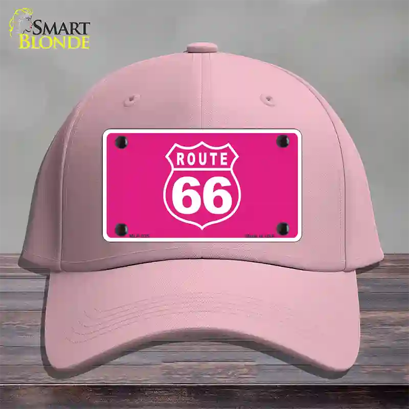 US Route 66 Pink Novelty License Plate Hat Cotton / Pink