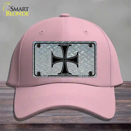 Maltese Cross Novelty License Plate Hat Cotton / Pink