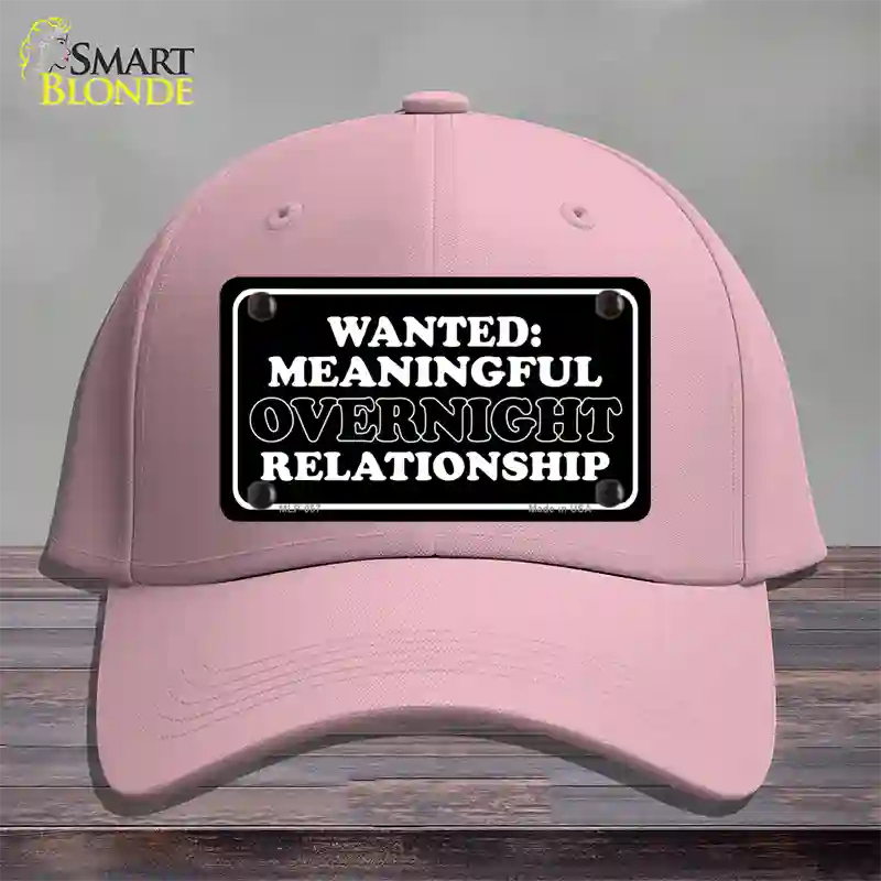 Wanted Meaningful Overnight Relationship Novelty License Plate Hat Cotton / Pink