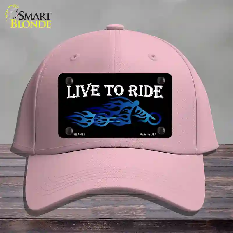 Live To Ride Novelty License Plate Hat Cotton / Pink